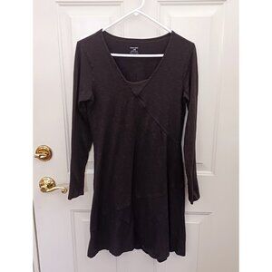 Horny Toad Dress Womens M Oblique Long Sleeve Dark Gray Organic Cotton‎ stretch